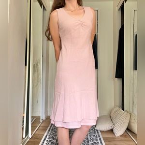90s shift princess pink midi dress
